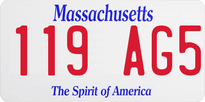 MA license plate 119AG5