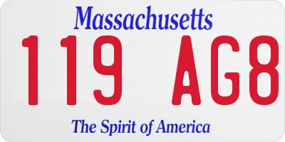 MA license plate 119AG8