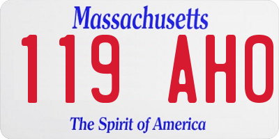 MA license plate 119AH0