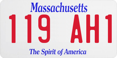 MA license plate 119AH1