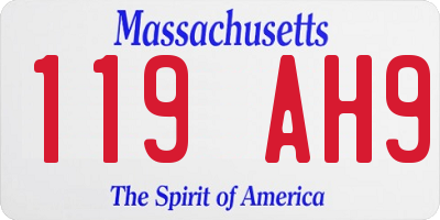 MA license plate 119AH9