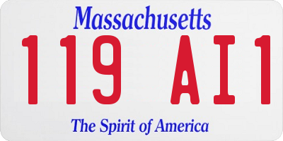 MA license plate 119AI1
