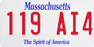 MA license plate 119AI4