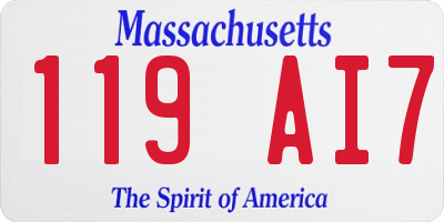 MA license plate 119AI7