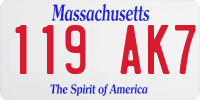 MA license plate 119AK7