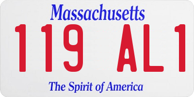 MA license plate 119AL1