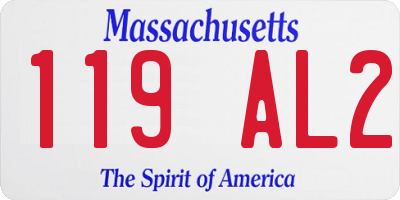 MA license plate 119AL2