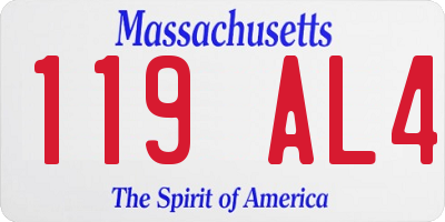 MA license plate 119AL4