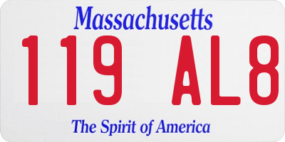 MA license plate 119AL8