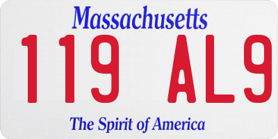 MA license plate 119AL9