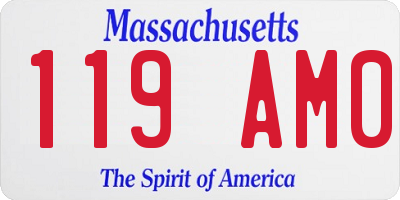 MA license plate 119AM0