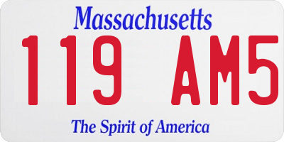 MA license plate 119AM5
