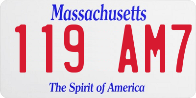 MA license plate 119AM7