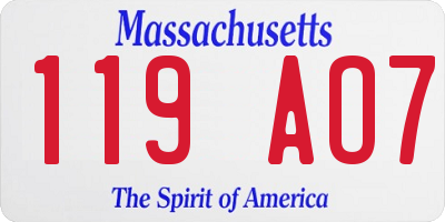 MA license plate 119AO7