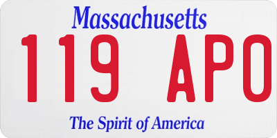 MA license plate 119AP0