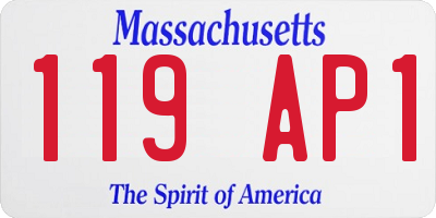 MA license plate 119AP1