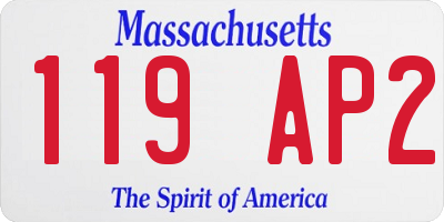 MA license plate 119AP2