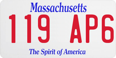 MA license plate 119AP6