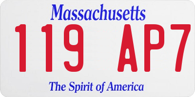 MA license plate 119AP7