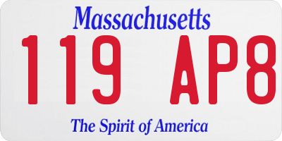 MA license plate 119AP8