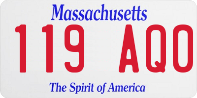 MA license plate 119AQ0
