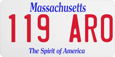 MA license plate 119AR0