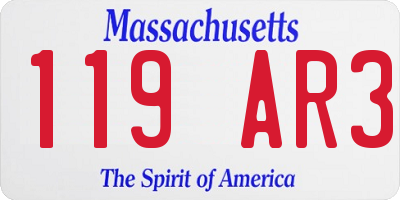 MA license plate 119AR3
