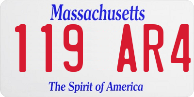 MA license plate 119AR4