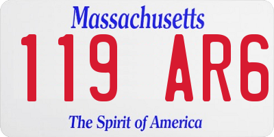 MA license plate 119AR6