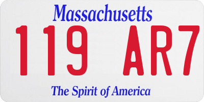 MA license plate 119AR7
