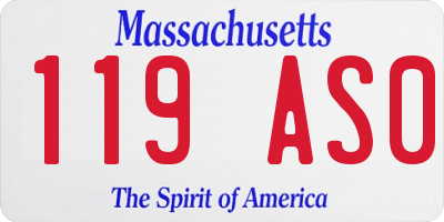 MA license plate 119AS0