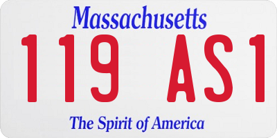 MA license plate 119AS1
