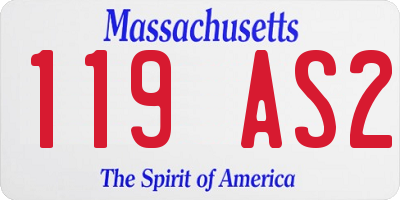 MA license plate 119AS2
