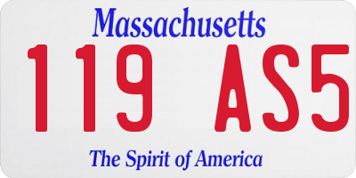 MA license plate 119AS5
