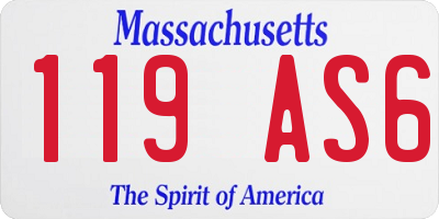 MA license plate 119AS6