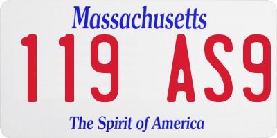 MA license plate 119AS9