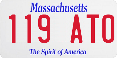 MA license plate 119AT0