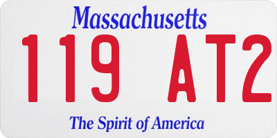 MA license plate 119AT2