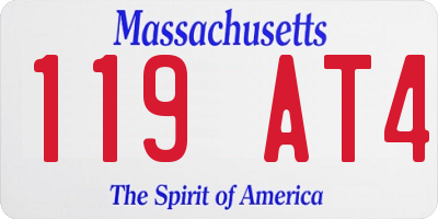 MA license plate 119AT4
