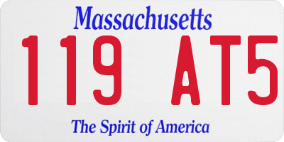 MA license plate 119AT5