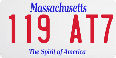 MA license plate 119AT7