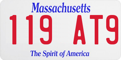 MA license plate 119AT9