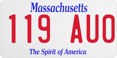 MA license plate 119AU0