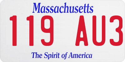 MA license plate 119AU3