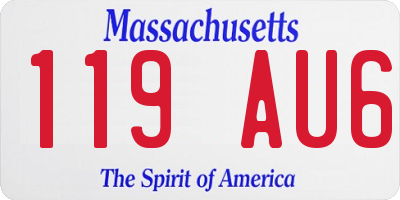 MA license plate 119AU6