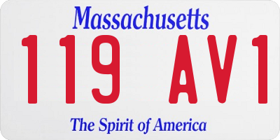 MA license plate 119AV1