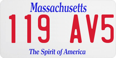 MA license plate 119AV5