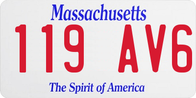 MA license plate 119AV6