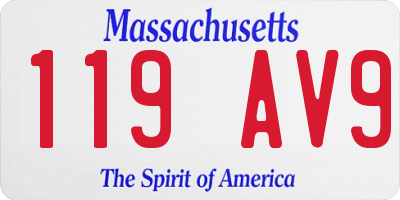 MA license plate 119AV9