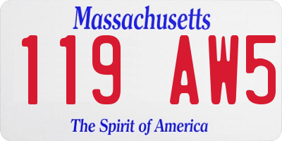 MA license plate 119AW5